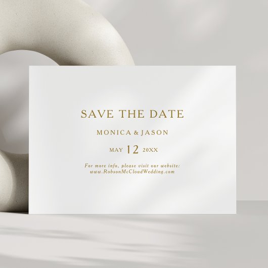 Classic Minimalistisch Gold Horizontal Save the Da Save The Date