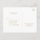 Classic Minimalistisch Gold Wedding RSVP Postcard Postkarte (Rückseite)