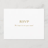 Classic Minimalistisch Gold Wedding RSVP Postcard Postkarte (Vorderseite)