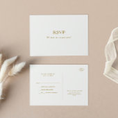 Classic Minimalistisch Gold Wedding RSVP Postcard Postkarte