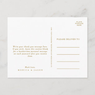 Classic Minimalistisch Gold Wedding Vielen Dank Po Postkarte