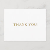 Classic Minimalistisch Gold Wedding Vielen Dank Po Postkarte (Vorderseite)