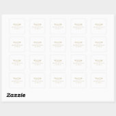 Classic Minimalistisch Gold Wedding Welcome Quadratischer Aufkleber (Blatt)