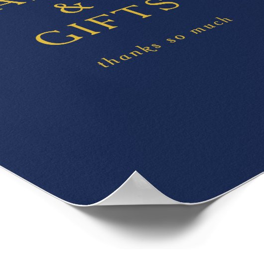 Classic Minimalistisch Navy Blue Gold Cards und Ge Poster (Ecke)