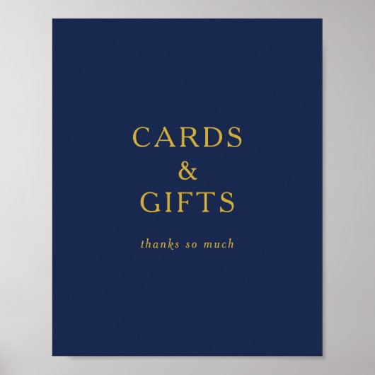 Classic Minimalistisch Navy Blue Gold Cards und Ge Poster (Vorne)