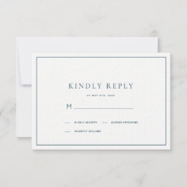 Classic Minimalistisch Navy Blue Wedding RSVP