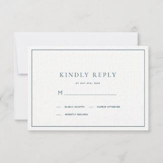 Classic Minimalistisch Navy Blue Wedding RSVP