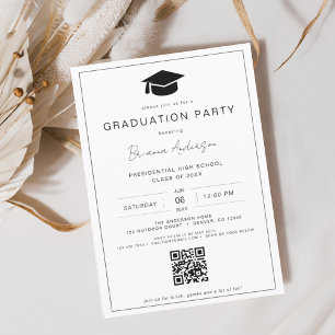 Classic Minimalistisch QR Code Graduation Party