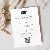 Classic Minimalistisch QR Code Graduation Party Einladung