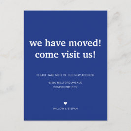 Classic Minimalistisch Royal Blue Wir haben uns be Ankündigungspostkarte