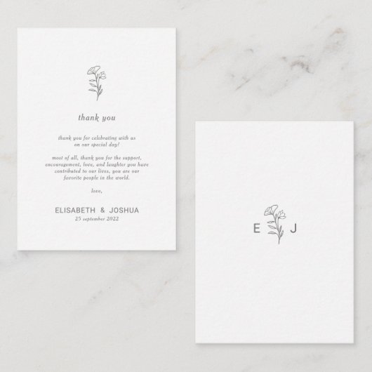 Classic Minimalistisch Simple Dankeschön Einschlie Begleitkarte (Vorne/Hinten)