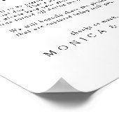 Classic Minimalistisch Unplugged Ceremony Sign Poster (Ecke)