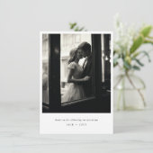 Classic Minimalistisch Wedding Foto Dankeschön Car Dankeskarte (Stehend Vorderseite)