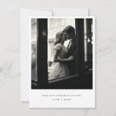 Classic Minimalistisch Wedding Foto Dankeschön Car Dankeskarte (Vorderseite)