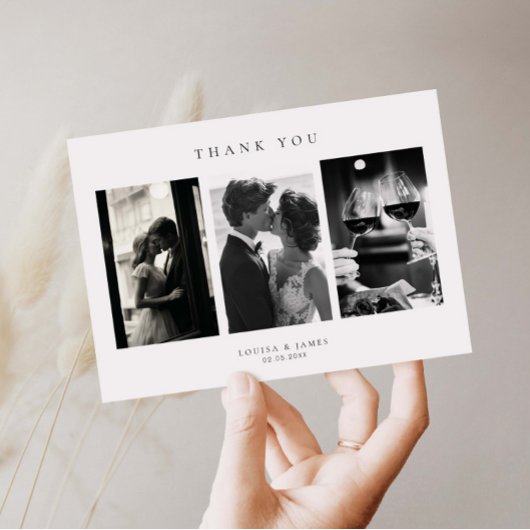 Classic Minimalistisch Wedding Foto Dankeschön Car Dankeskarte