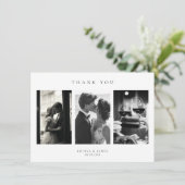 Classic Minimalistisch Wedding Foto Dankeschön Car Dankeskarte (Stehend Vorderseite)