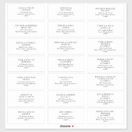Classic Minimalistisch Wedding Guest Address Label