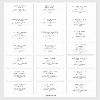Classic Minimalistisch Wedding Guest Address Label