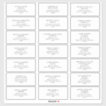 Classic Minimalistisch Wedding Guest Address Label<br><div class="desc">Diese klassisch minimalistischen Hochzeitsgast-Adressetiketten sind ideal für eine einfache und elegante Hochzeit. Die Vintage Schwarz-Weiß-Typografie verleiht ihr eine klassische formale Touch. Behalt es so,  wie es ist,  oder wähle es aus,  um es mit Kunstwerken oder Grafiken deiner Wahl zu personalisieren.</div>
