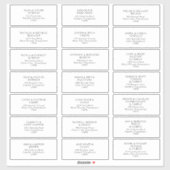 Classic Minimalistisch Wedding Guest Address Label (Blatt)