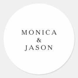 Classic Minimalistisch Wedding Umschlag Aufkleber