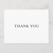Classic Minimalistisch Wedding Vielen Dank Postcar Postkarte (Vorderseite)