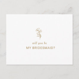 Classic Minimalistisch werden Sie meine Bridemaid Einladungspostkarte