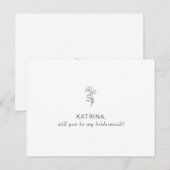 Classic Minimalistisch werden Sie meine Bridemaid  Einladungspostkarte (Vorne/Hinten)
