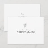 Classic Minimalistisch Werden Sie meine Bridesmaid Einladungspostkarte (Vorne/Hinten)