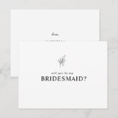 Classic Minimalistisch Werden Sie meine Bridesmaid Einladungspostkarte (Vorne/Hinten)