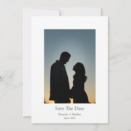 CLASSIC Minimalistische Eleganz mit Foto Save The Date (Rückseite)