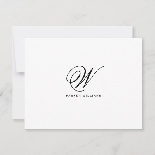 Classic Mit Monogramm formale Wohnung Dankeschön K Dankeskarte (Vorderseite)