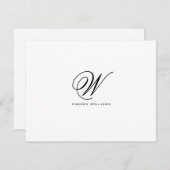 Classic Mit Monogramm formale Wohnung Dankeschön K Dankeskarte (Vorne/Hinten)