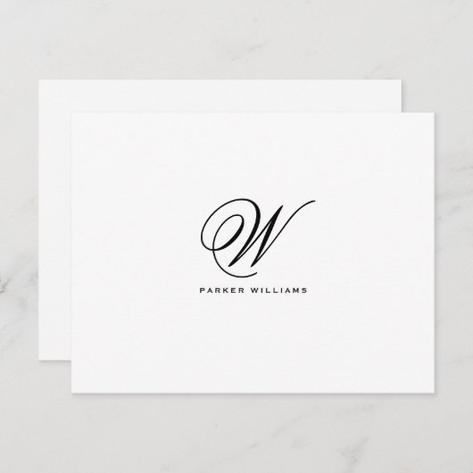 Classic Mit Monogramm formale Wohnung Dankeschön K Dankeskarte (Vorne/Hinten)