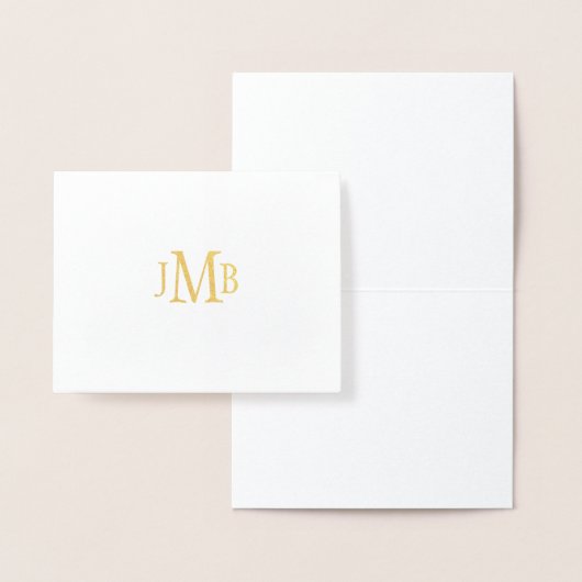 Classic Mit Monogramm Vielen Dank Gold Folienkarte (Anzeige)