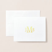 Classic Mit Monogramm Vielen Dank Gold Folienkarte (Vorderseite mit Umschlag)