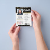 Classic Mobile Notary Public QR Code Black Gold Flyer (Gruppe)