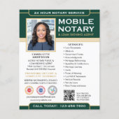 Classic Mobile Notary Public QR Code Green Flyer (Vorne)