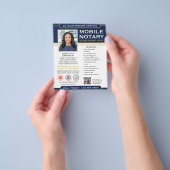 Classic Mobile Notary Public QR Code Navy Blue Flyer (Gruppe)