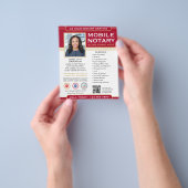 Classic Mobile Notary Public QR Code Red Editable Flyer (Gruppe)