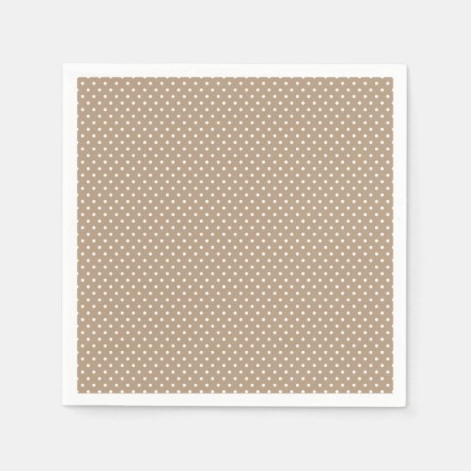 Classic Mocha Brown und White Polka Dot Napkins Serviette (Vorderseite)