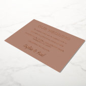 Classic Mocha Wedding Rose Gold Foil Einladung (Gedreht)