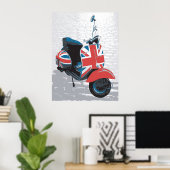 Classic Mod Scooter Poster (Heimbüro)