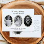 Classic Modern 4-Photo Printed/Downloadable Death Ankündigung