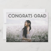 Classic Modern Abschluss Foto Announcement Cards Einladung (Vorderseite)