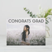 Classic Modern Abschluss Foto Announcement Cards Einladung (Stehend Vorderseite)