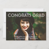 Classic Modern Abschluss Foto Announcement Cards Einladung (Vorderseite)