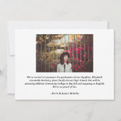 Classic Modern Abschluss Foto Announcement Cards Einladung (Rückseite)