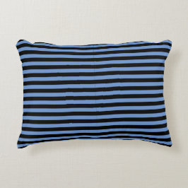 Classic Modern Black and Blue Striping Dekokissen