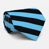 Classic Modern Black and Sky Blue Striping Krawatte (Gerollt)